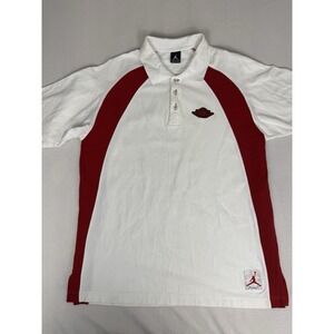 VTG Air Jordan Flight Polo Shirt Mens XXL White Red Basketball Early 2000s